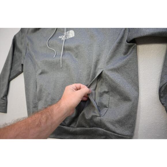 The North Face Fleece Hoodie Performance Gray Pullover Sweater Mens Size Small - Picture 9 of 11